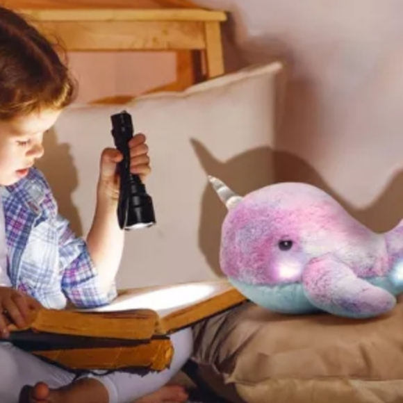 FAO Schwarz Glow Brights 17" Narwhal w/ Lights & Sound. Brand New with Tags. - Picture 3 of 14